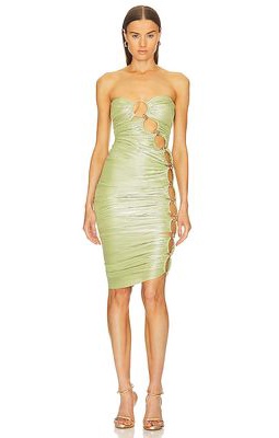 Bronx and Banco Butterfly Midi Dress in Green