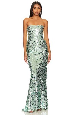 Bronx and Banco Farah Strapless Gown in Green