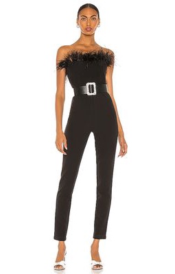 Bronx and Banco x REVOLVE Lola Feather Jumpsuit in Black