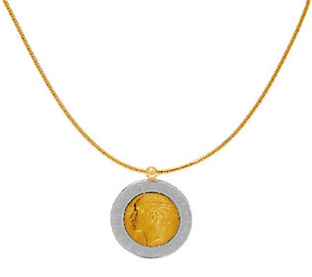 Bronze 500 Lire Coin Omega Necklace by Bronzo Italia