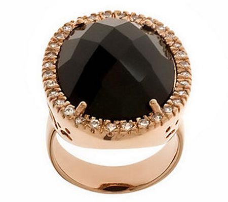 Bronze Bold Faceted Gemstone & Crystal Ring by Bronzo Italia