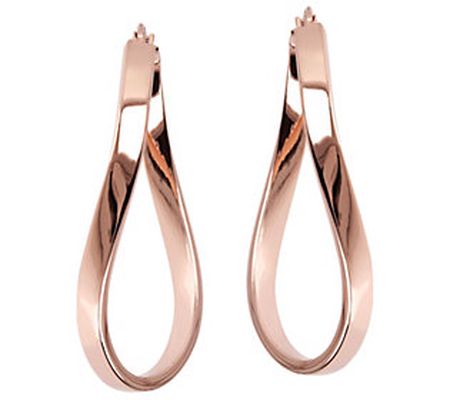 Bronzo Italia 1-1/2" Polished Wave Hoop Earring s