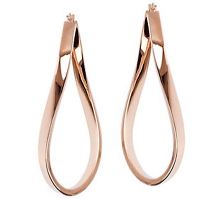 Bronzo Italia 2" Polished Wave Hoop Earrings