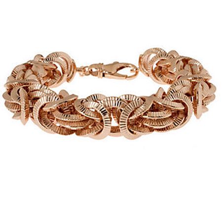 Bronzo Italia 7-1/4" Textured Byzantine Bracele t