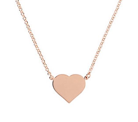 Bronzo Italia Polished Heart 18" Necklace