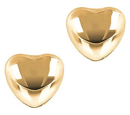 Bronzo Italia Polished Heart Stud Earrings