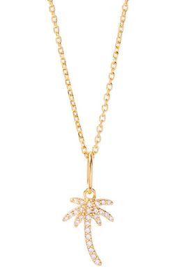 Brook and York Adeline Palm Tree Pendant Necklace in Gold 