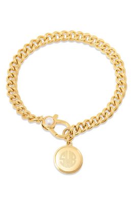 Brook and York Billie Imitation Pearl Personalized Initial Pendant Bracelet in Gold