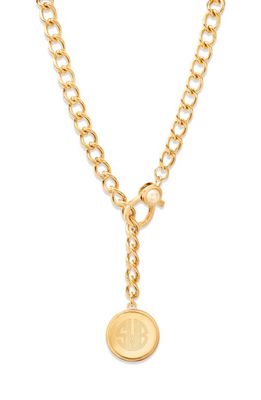 Brook and York Billie Imitation Pearl Personalized Initial Pendant Necklace in Gold