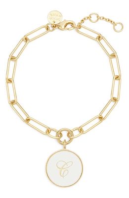 Brook and York Callie Initial Enamel Pendant Bracelet in Gold C 