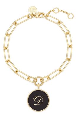 Brook and York Callie Initial Enamel Pendant Bracelet in Gold D
