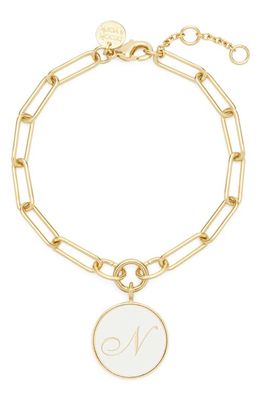 Brook and York Callie Initial Enamel Pendant Bracelet in Gold N 