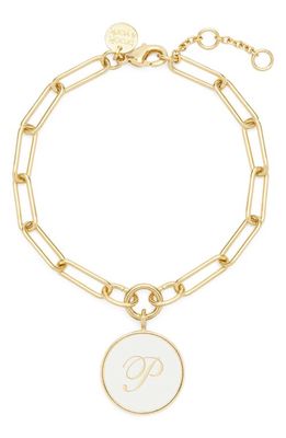 Brook and York Callie Initial Enamel Pendant Bracelet in Gold P 