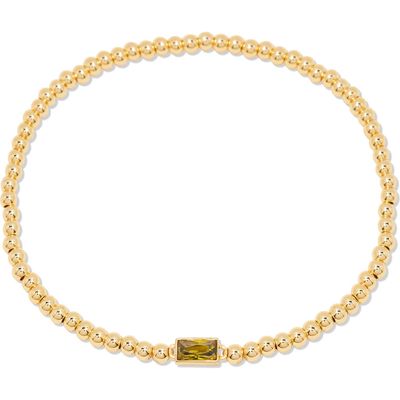 Brook and York Kylie Birthstone Beaded Stretch Bracelet in Gold - August 