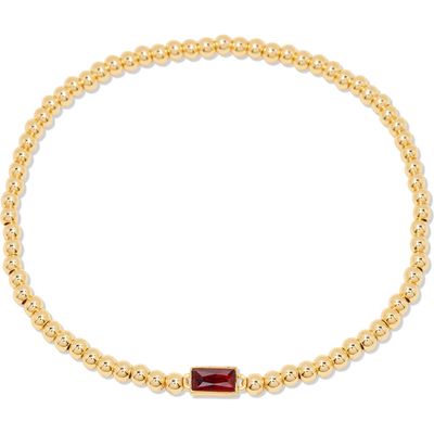 Brook and York Kylie Birthstone Beaded Stretch Bracelet in Gold - January 