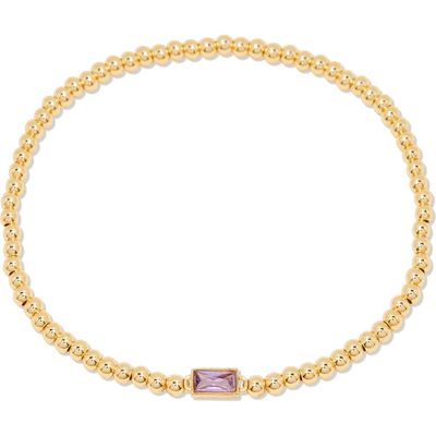 Brook and York Kylie Birthstone Beaded Stretch Bracelet in Gold - June 