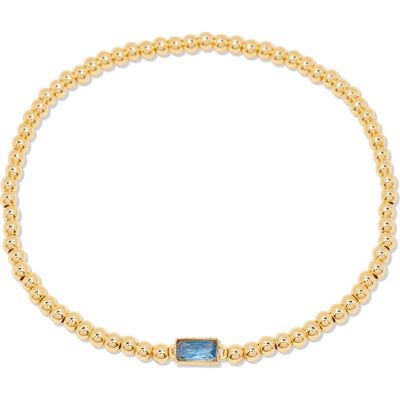 Brook and York Kylie Birthstone Beaded Stretch Bracelet in Gold - March 