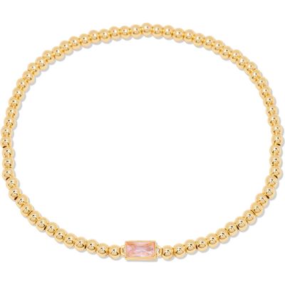 Brook and York Kylie Birthstone Beaded Stretch Bracelet in Gold - October 