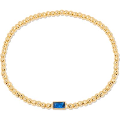 Brook and York Kylie Birthstone Beaded Stretch Bracelet in Gold - September 