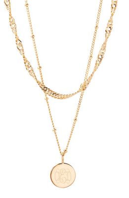 Brook and York Lizzie Monogram Pendant Necklace Set in Gold