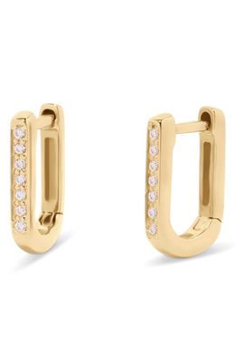 Brook and York Nori Cubic Zirconia Squared Hoop Earrings in Gold 