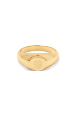 Brook and York Rhodes Personalized Initial Signet Ring in Gold