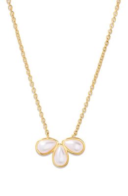 Brook and York Sandy Imitation Pearl Pendant Necklace in Gold