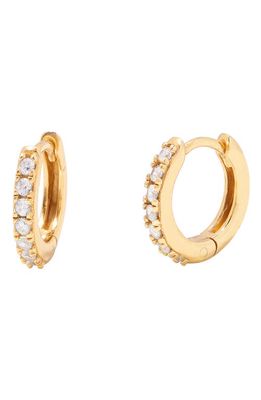 Brook and York Sienna Pavé Cubic Zirconia Huggie Hoop Earrings in Gold