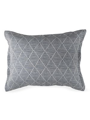 Brook Jacquard Pillow - Blue White - Size Standard - Blue White - Size Standard