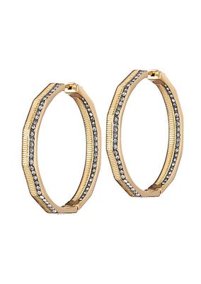 Brooke 12K Gold-Plate & Crystal Hoop Earrings