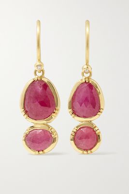 Brooke Gregson - Double Orbit 18-karat Gold Ruby Earrings - one size