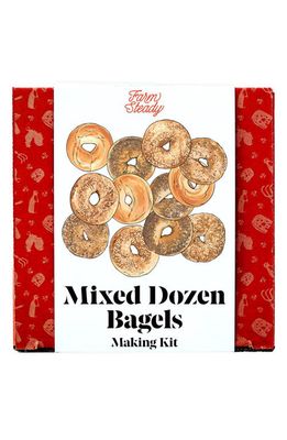 Brooklyn Brew Shop Mixed Dozen Bagels Making Kit in Red