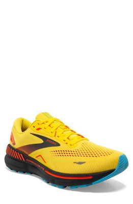 Brooks Adrenaline GTS 23 Running Sneaker in Yellow/Foraged Iron/Orange