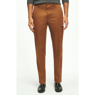 Brooks Brothers Advanced Stretch Flat Front Chinos in Bison