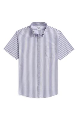 Brooks Brothers Butcher Stripe Short Sleeve Button-Down Shrt in Butcherstplavender 