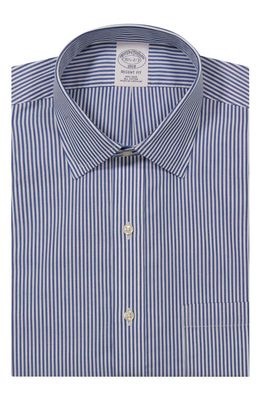 Brooks Brothers Candy Stripe Non-Iron Regent Fit Dress Shirt in Stpblue