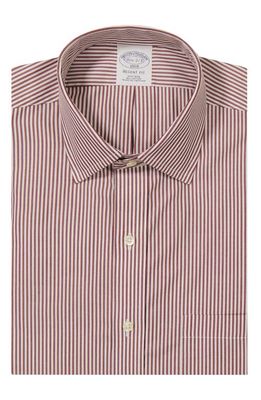 Brooks Brothers Candy Stripe Non-Iron Regent Fit Dress Shirt in Stripe Burgundy