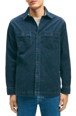 Brooks Brothers Cotton Blend Corduroy Shirt Jacket in Outer Space