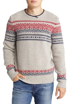 Brooks Brothers Fair Isle Merino Wool Blend Sweater in Tan Marl Fi