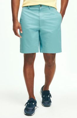 Brooks Brothers Flat Front Stretch Chino Shorts in Adriatic Blue