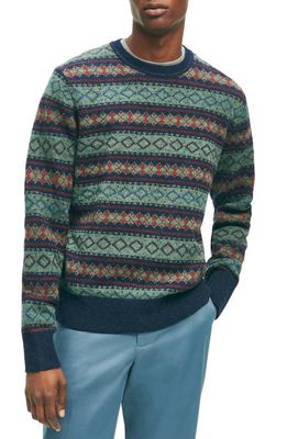 Brooks Brothers Geometric Stripe Crewneck Sweater in Vintage Fi