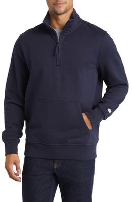 Brooks Brothers Half Zip Cotton Knit Pullover in Parisian Night