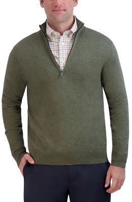 Brooks Brothers Half Zip Supima Cotton Sweater in Army Green