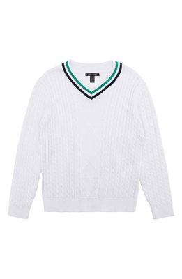 Brooks Brothers Kids' Cable Knit Sweater in 100 White