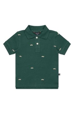 Brooks Brothers Kids' Cars Embroidered Cotton Polo in Green Dark
