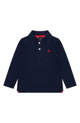 Brooks Brothers Kids' Long Sleeve Cotton Piqué Polo in Navy
