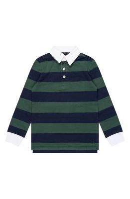 Brooks Brothers Kids' Stripe Cotton Rugby Shirt in Green