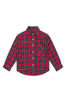 Brooks Brothers Kids' Tartan Cotton Flannel Button-Up Shirt in Red