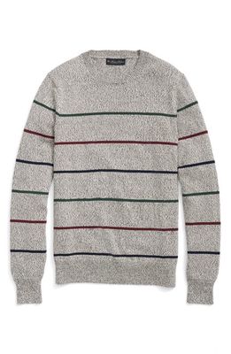 Brooks Brothers Marled Stripe Supima Cotton Sweater in Oat Marl Stripe
