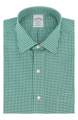 Brooks Brothers Non-Iron Regent Fit Supima Cotton Dress Shirt in Gingham Green